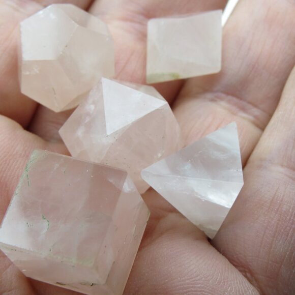 Rose Crystal 5Pcs platonic solids crystal geometry set - Picture 2 of 5